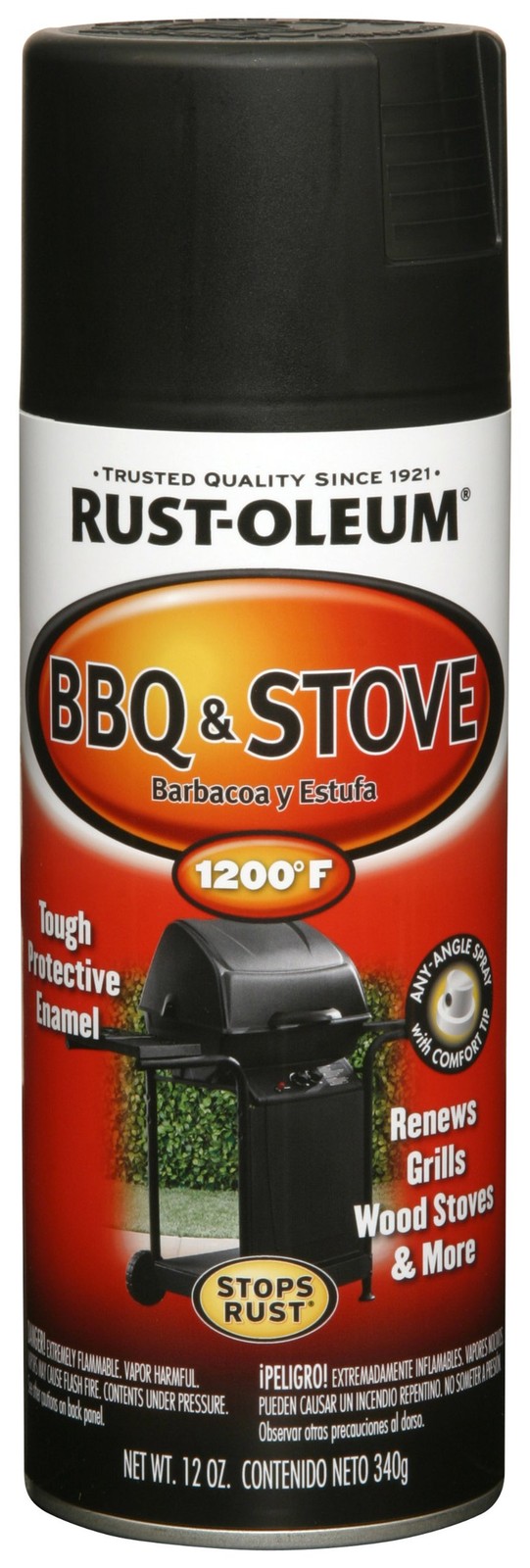 Automotive BBQ and Stove Spray Paint 12 oz Black for Heat