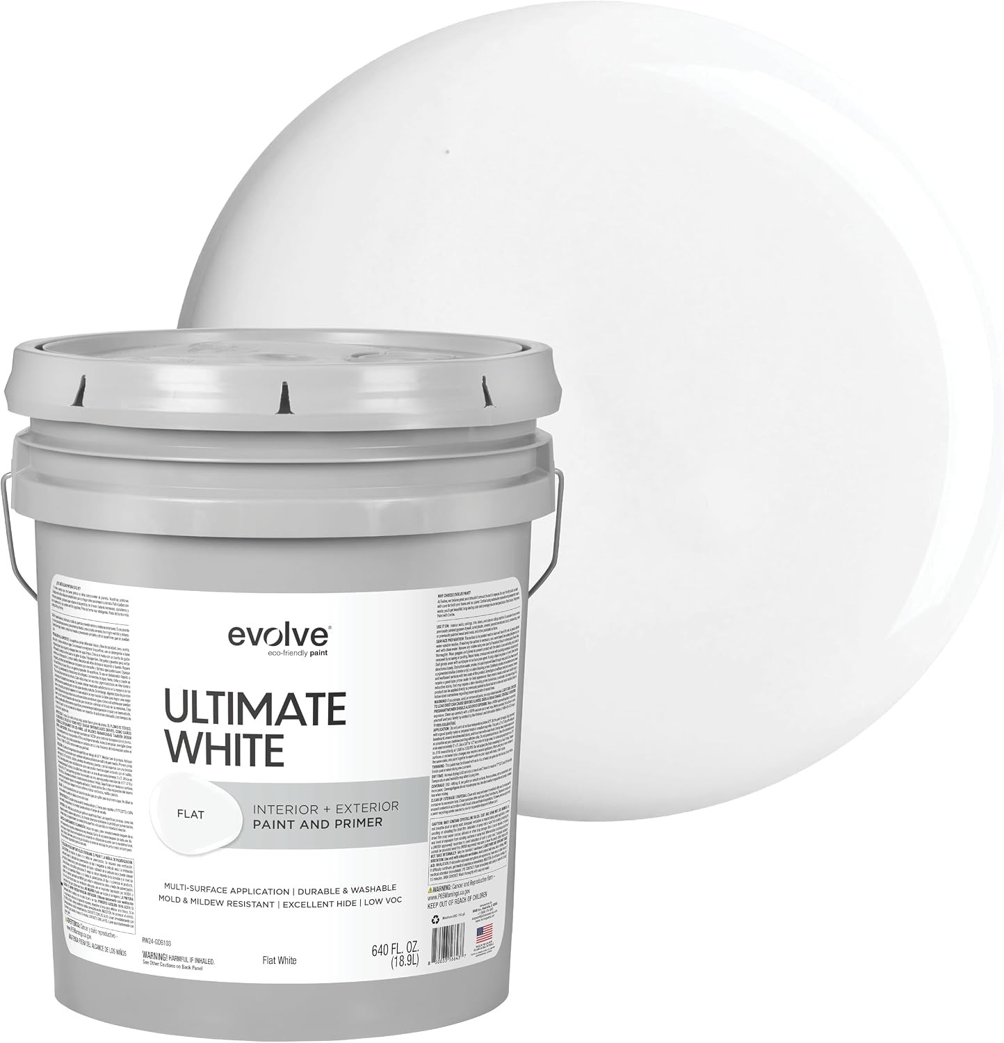 Ultimate White Paint & Primer in One, Semi-Gloss White, 1 Gallon – Interior & Ex