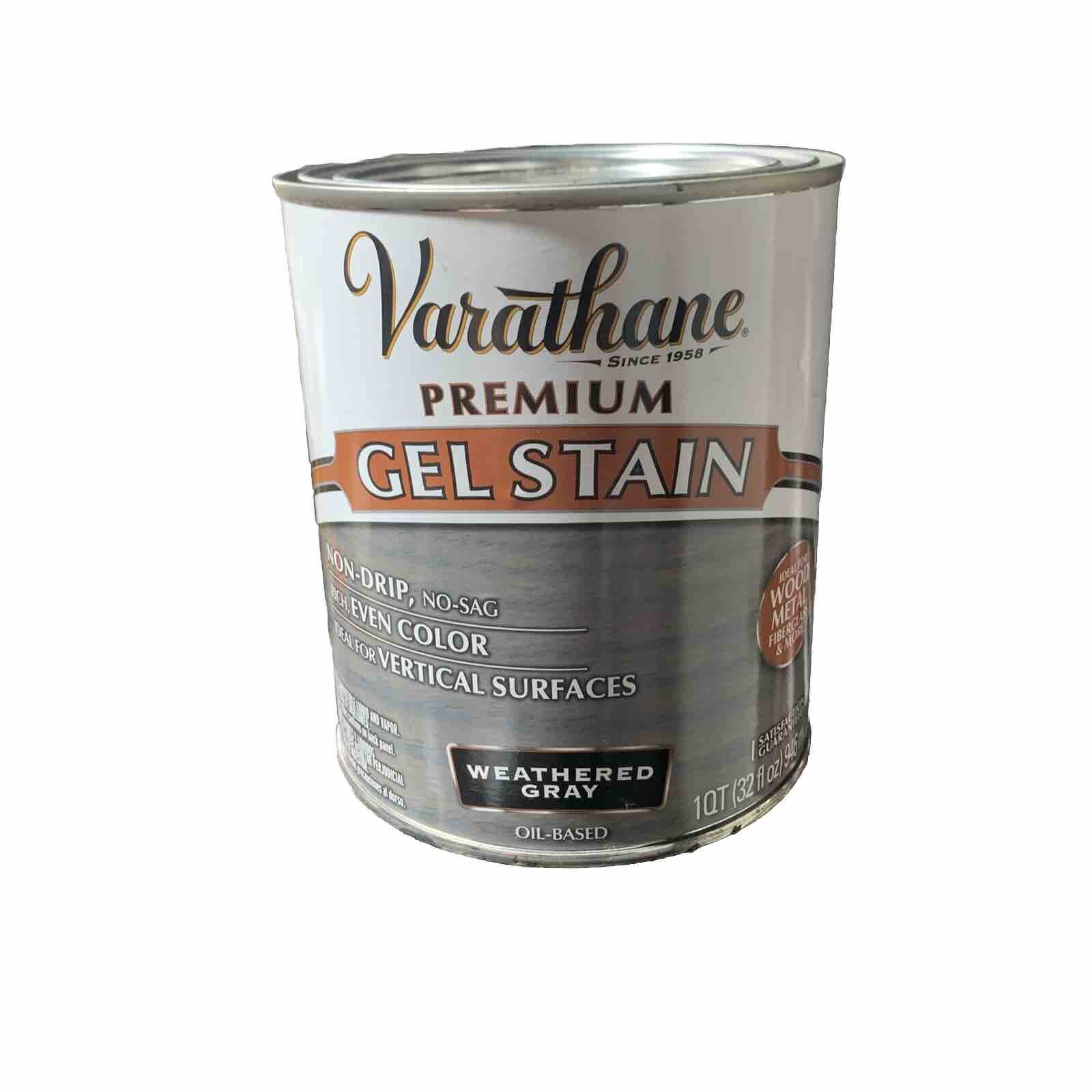 NEW Varathane Premium Gel Stain Oil Based Weathered Gray 1 Quart