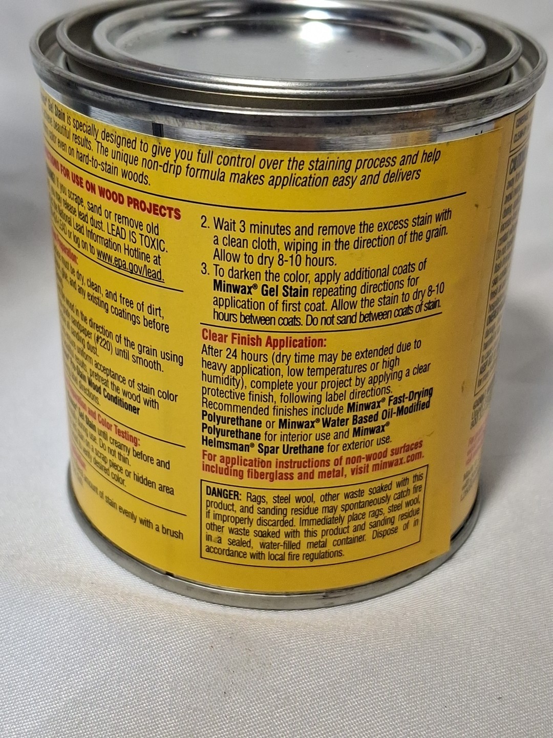 Minwax 260924444 Interior Wood Gel Stain, 1/2 pint, Black ,