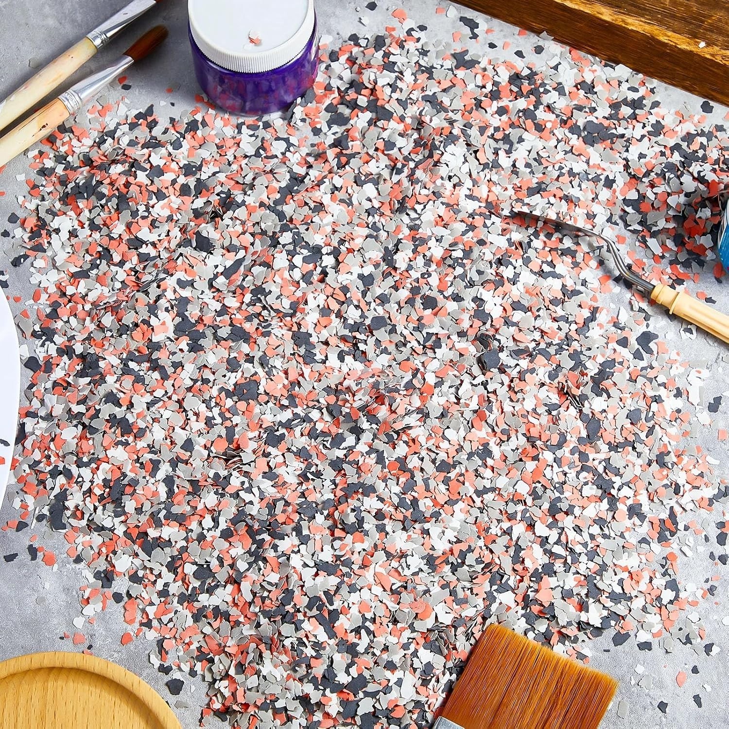 700g Colorful Blend Decorative Flakes – Perfect for Garage, Walls, and Showrooms