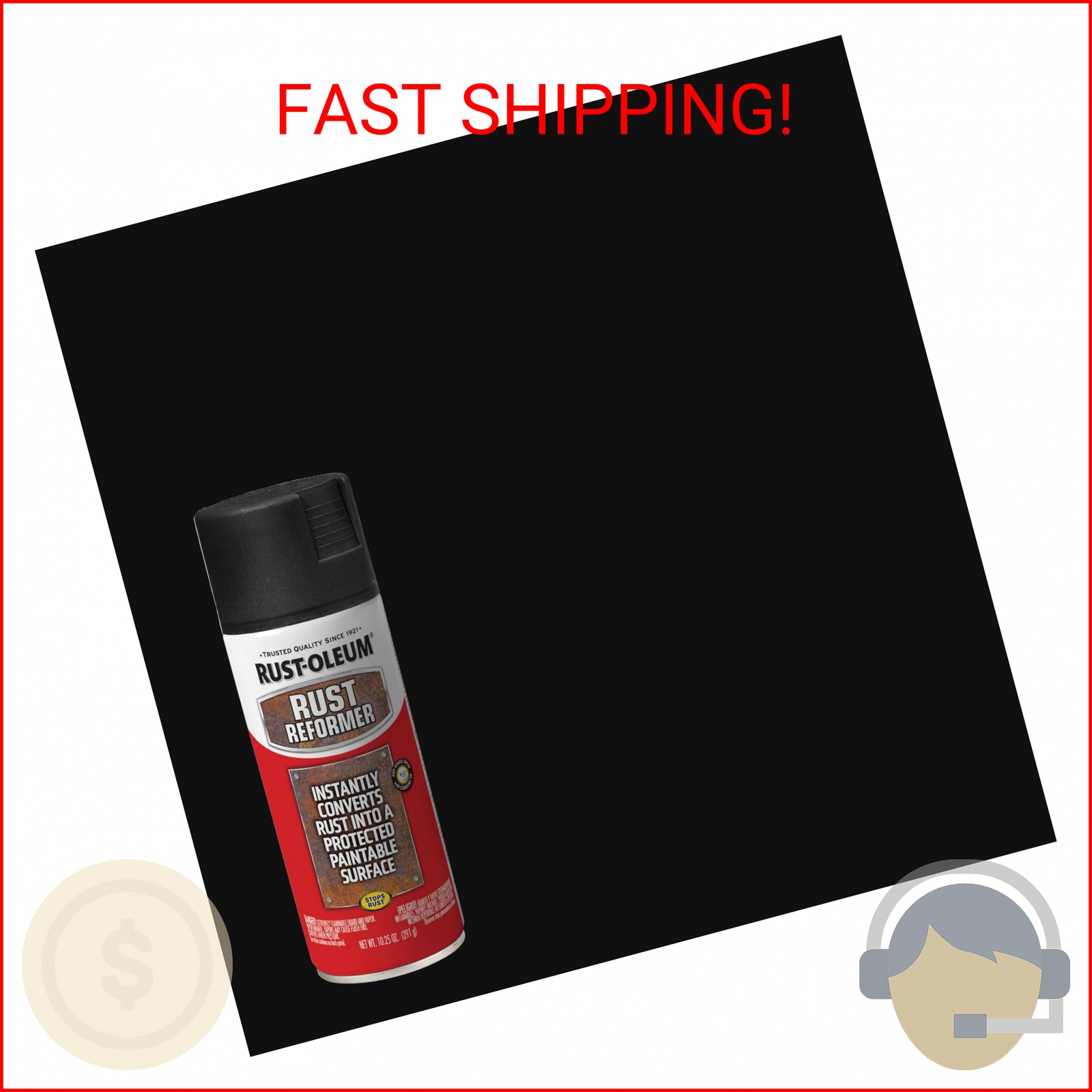 Rust-Oleum 248658 Stops Rust Reformer Spray Paint, 10.25 oz, Matte Black