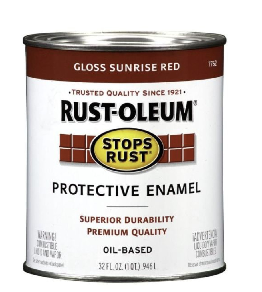 Rust-Oleum 7762 Quart Sunshine Red Enamel Gloss Paint