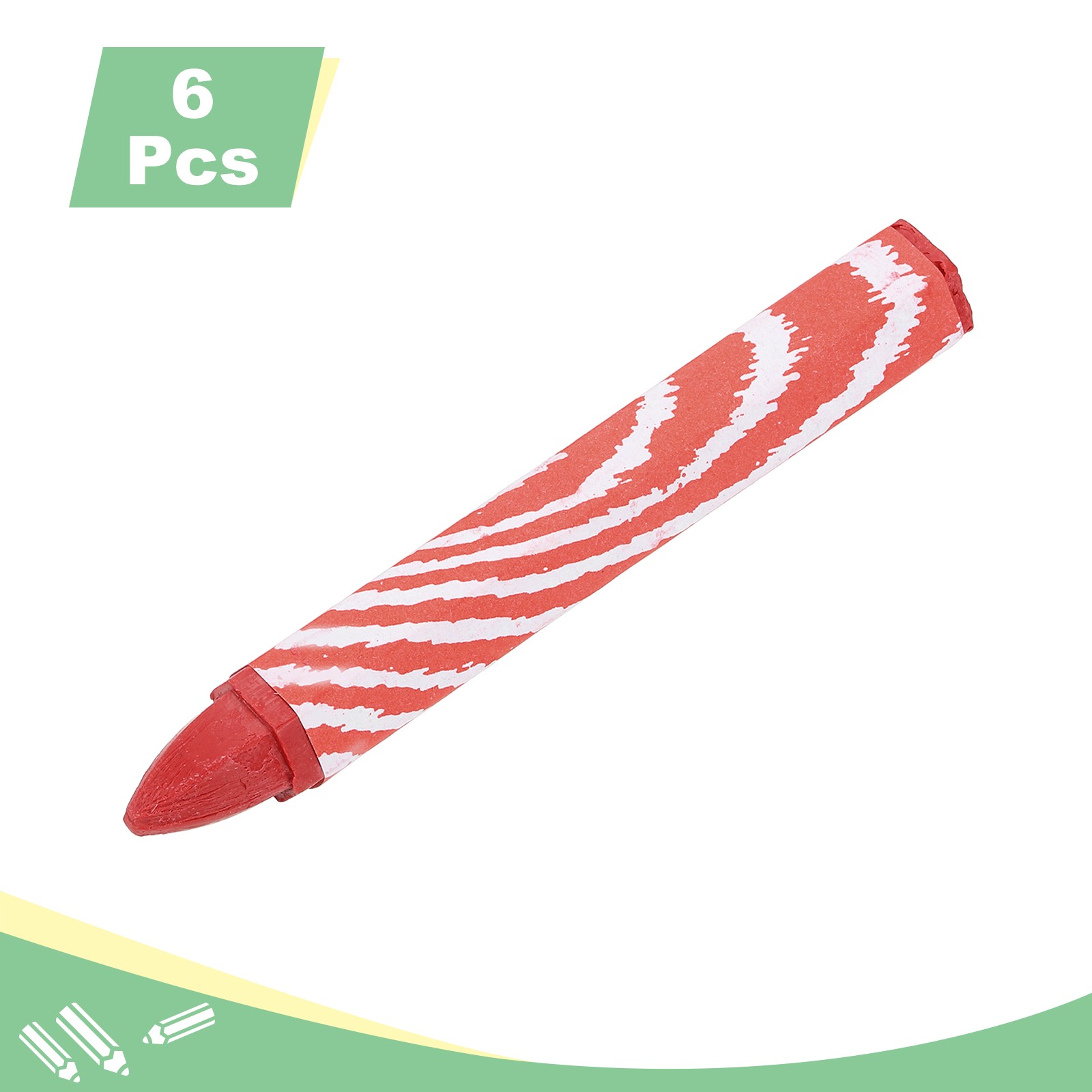 Lumber Marking Crayons, 6 Pcs Red Hex Wax Tire Marker, 4.1″ x 0.59″