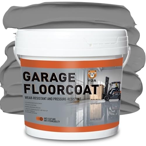 Professional Epoxy Concrete Floor Paint 1-Gallon Light Gray, Scratch Resistant,