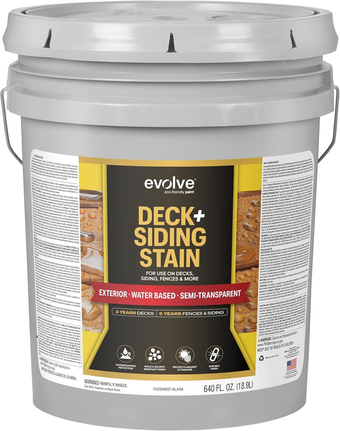 Evolve Wood Stain Semi-Transparen Chestnut Brown 5 gal