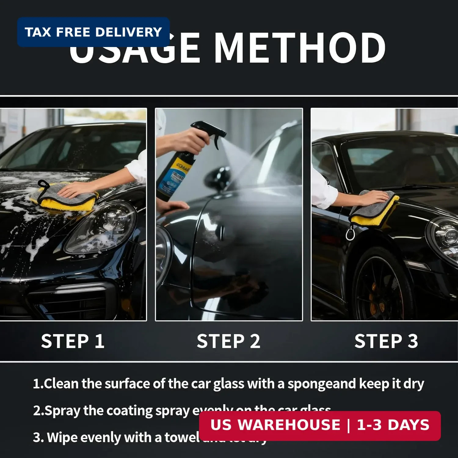 SOPAMI Ceramic Coating Spray (2 Pack), High-Gloss Car Polish & Paint Sealant, Qu