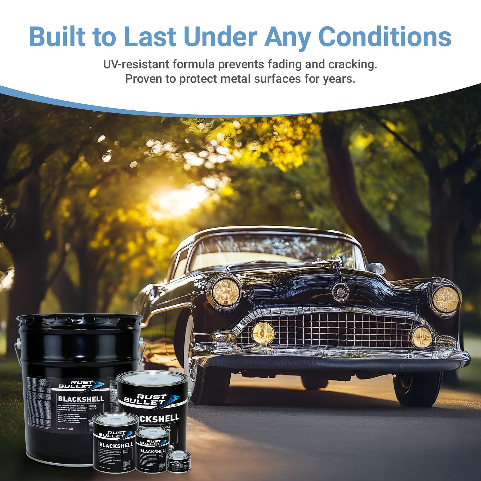 Rust Bullet Blackshell – Gloss Black – 4 Oz – Corrosion Preventive Coating Uv