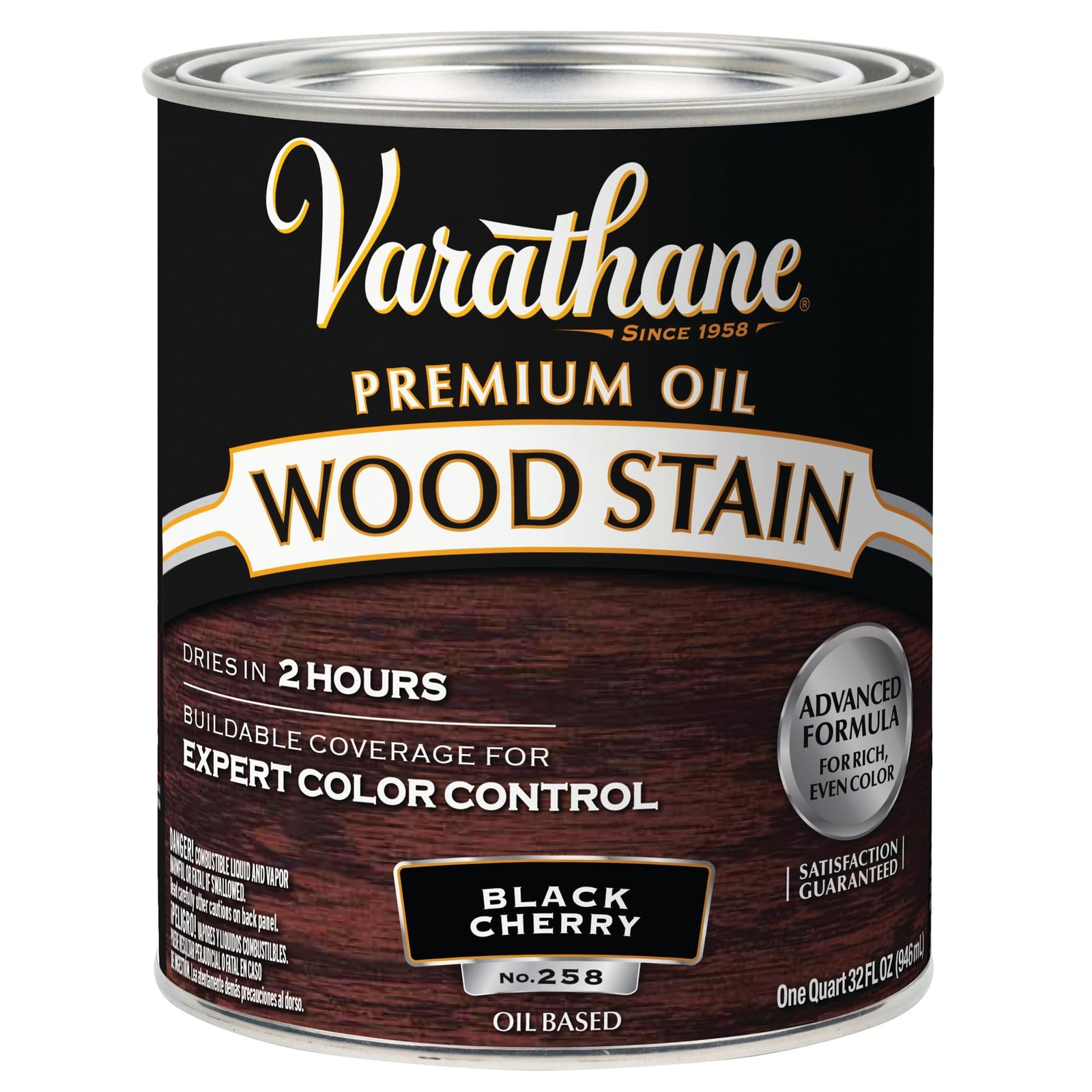 Rust Oleum 1 qt Rust-Oleum Brands 241411H Black Cherry Oil-Based Interior Woo…