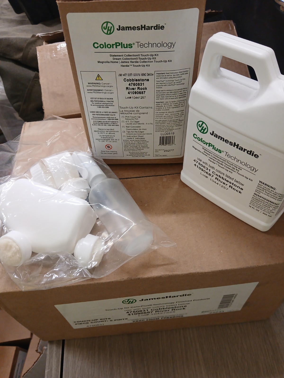 (6) James Hardie ColorPlus Technology Touch-Up kit. Cobblestone / River Rock
