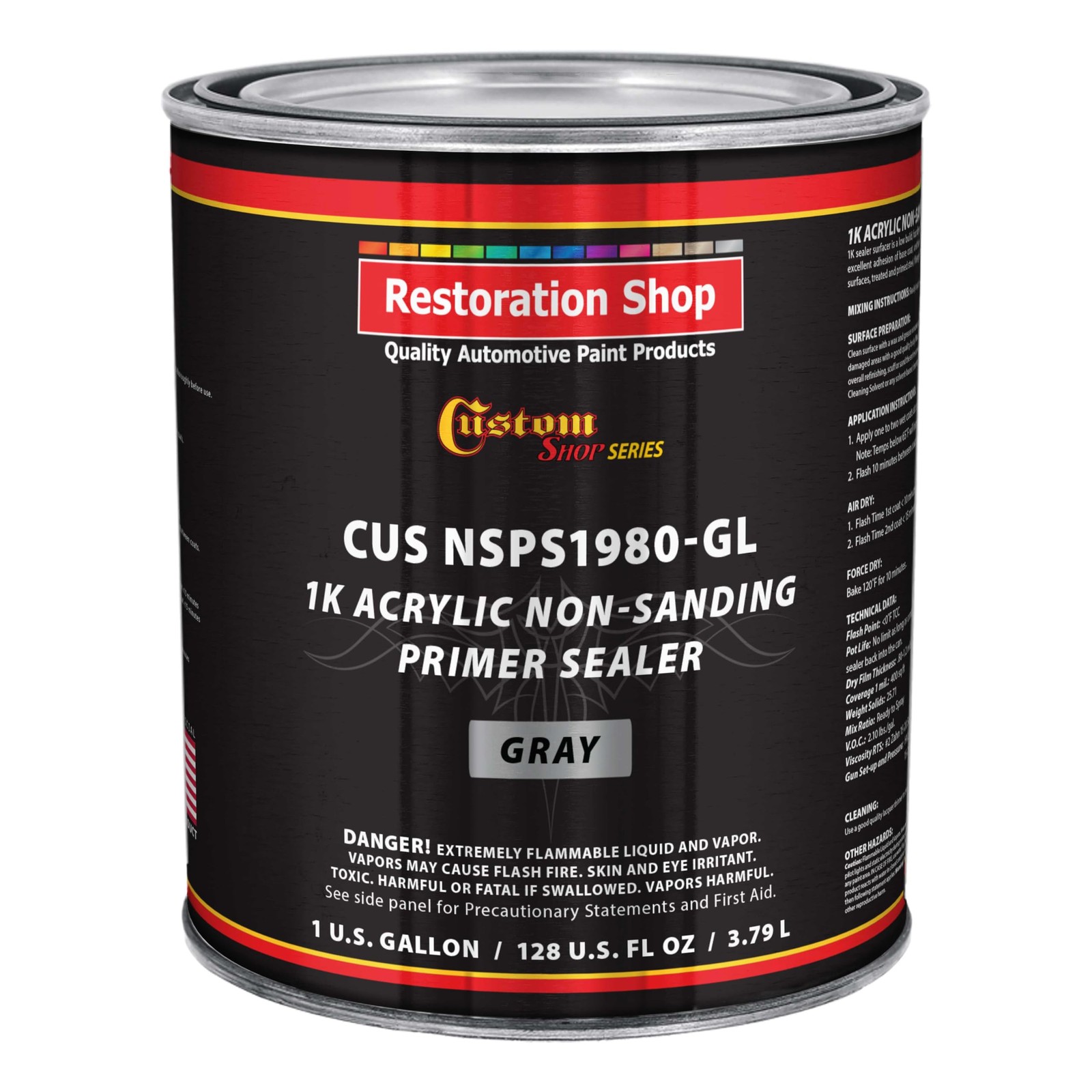 Premium 1K Acrylic Non-Sanding Primer Sealer Paint, Color Gray, 1 Gallon – Fa…