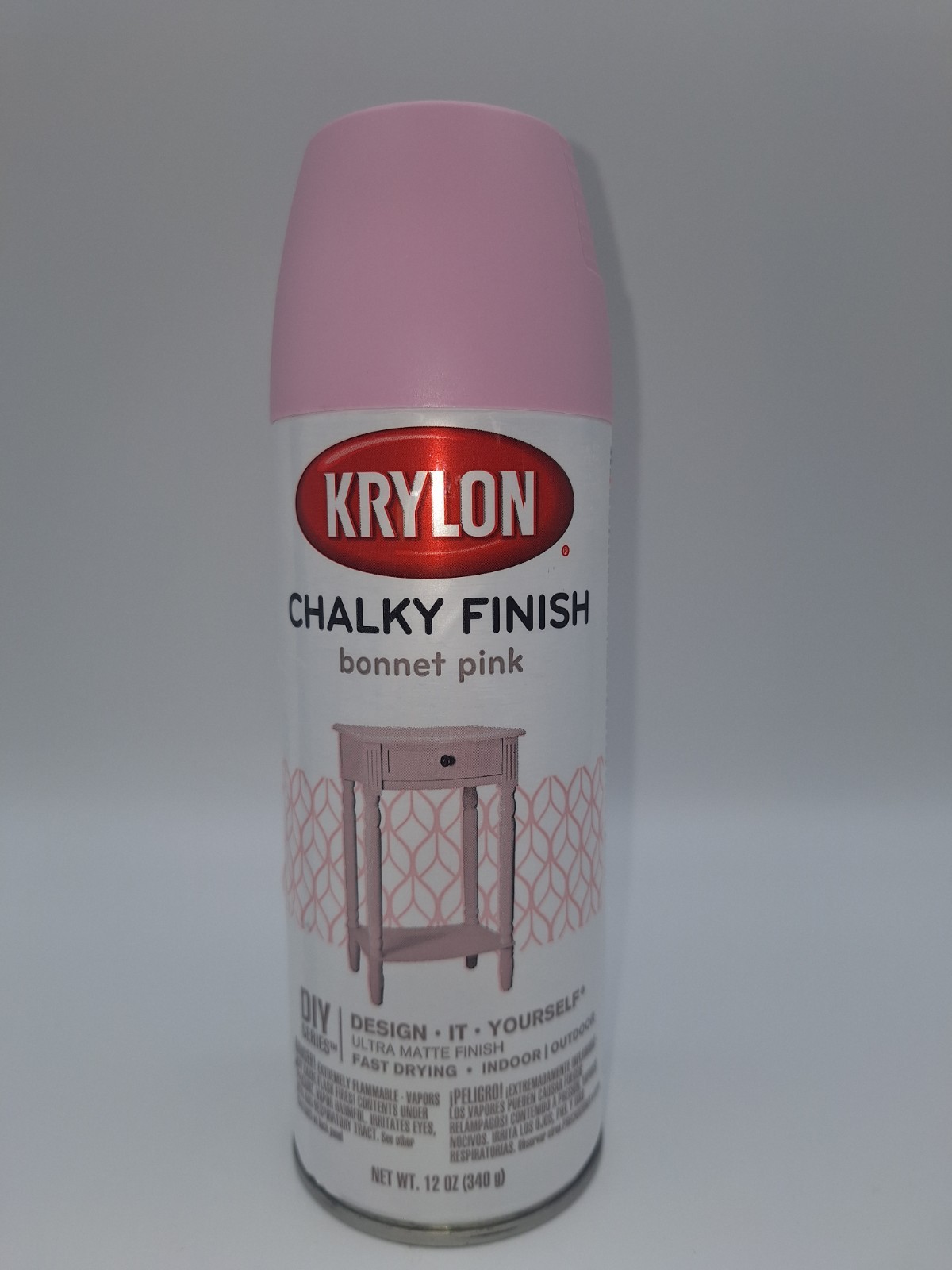 Krylon Chalky Finish Bonnet Pink 4116 Spray Paint DIY Series 12 Oz Can New