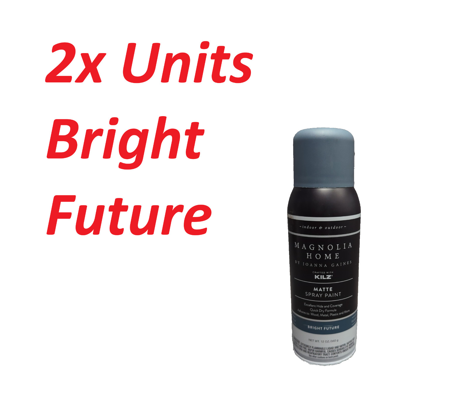 2x Kilz Magnolia Home Joanna Gaines Matte Spray Paint 12oz Color “Bright Future”