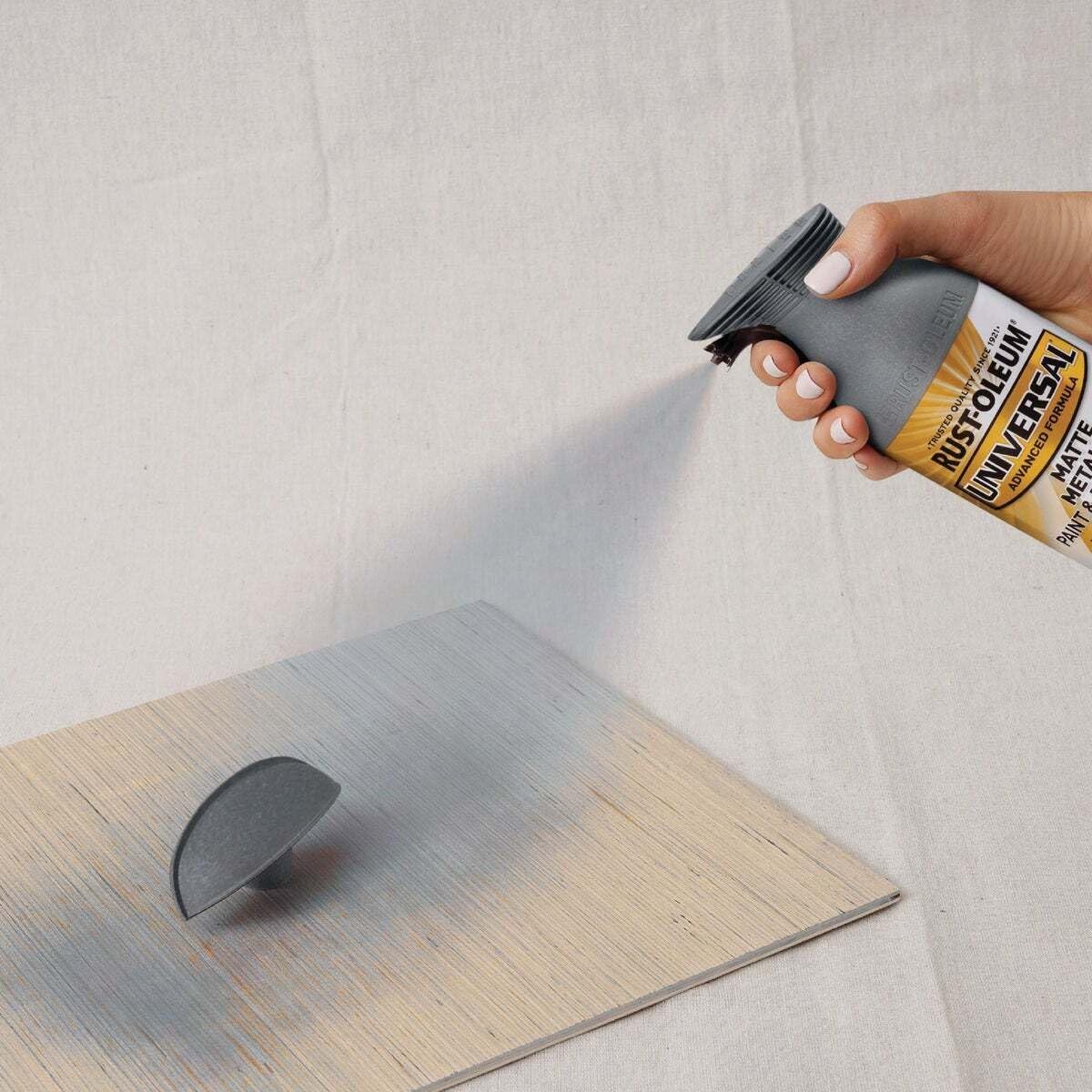 Rust Oleum Universal All Surface Paint 11 Ounce Flat Soft Iron Fast Drying