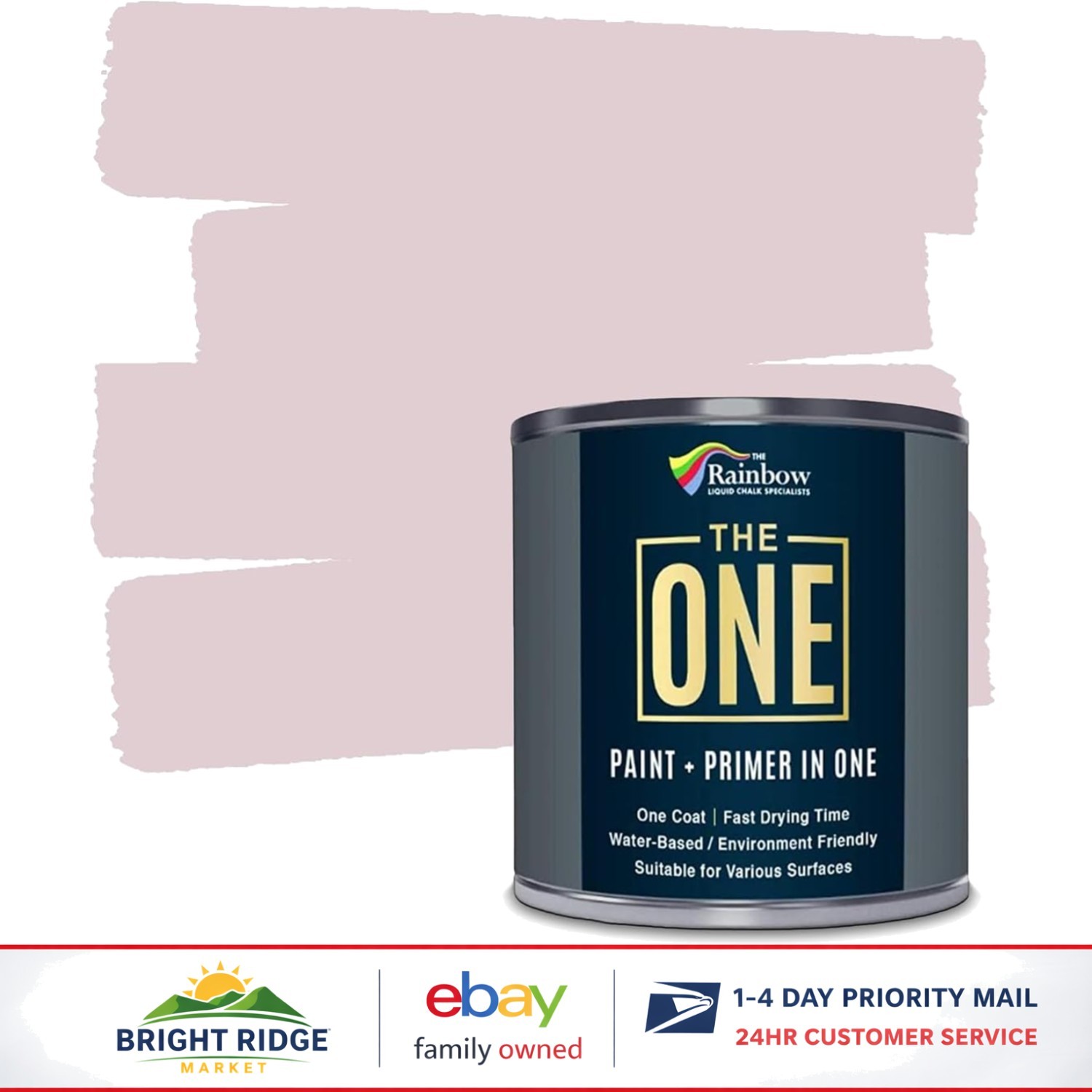 All-In-One Paint and Primer in Pink Satin, 8.5 Fl Oz for Indoor and Outdoor Use