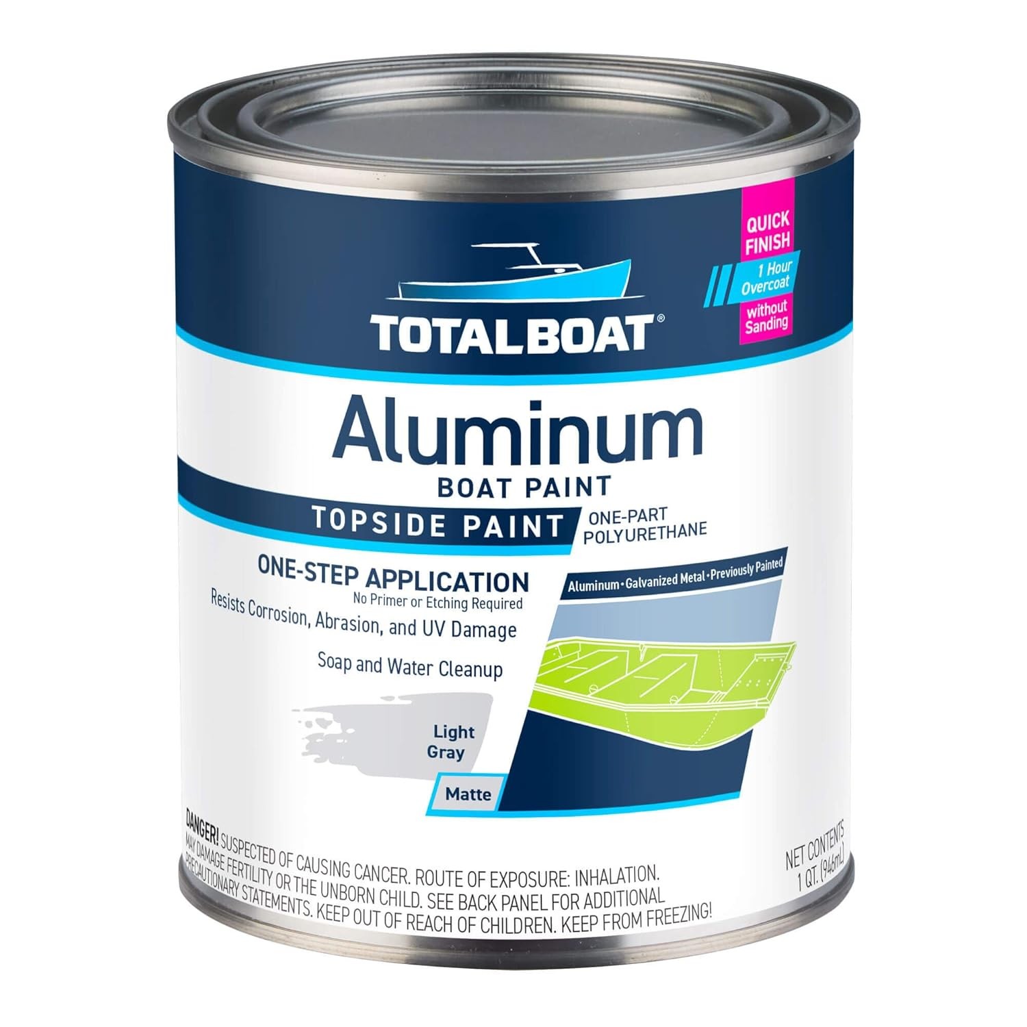 TotalBoat Aluminum Boat Paint | Durable, Fast-Drying Marine Paint for Canoes
