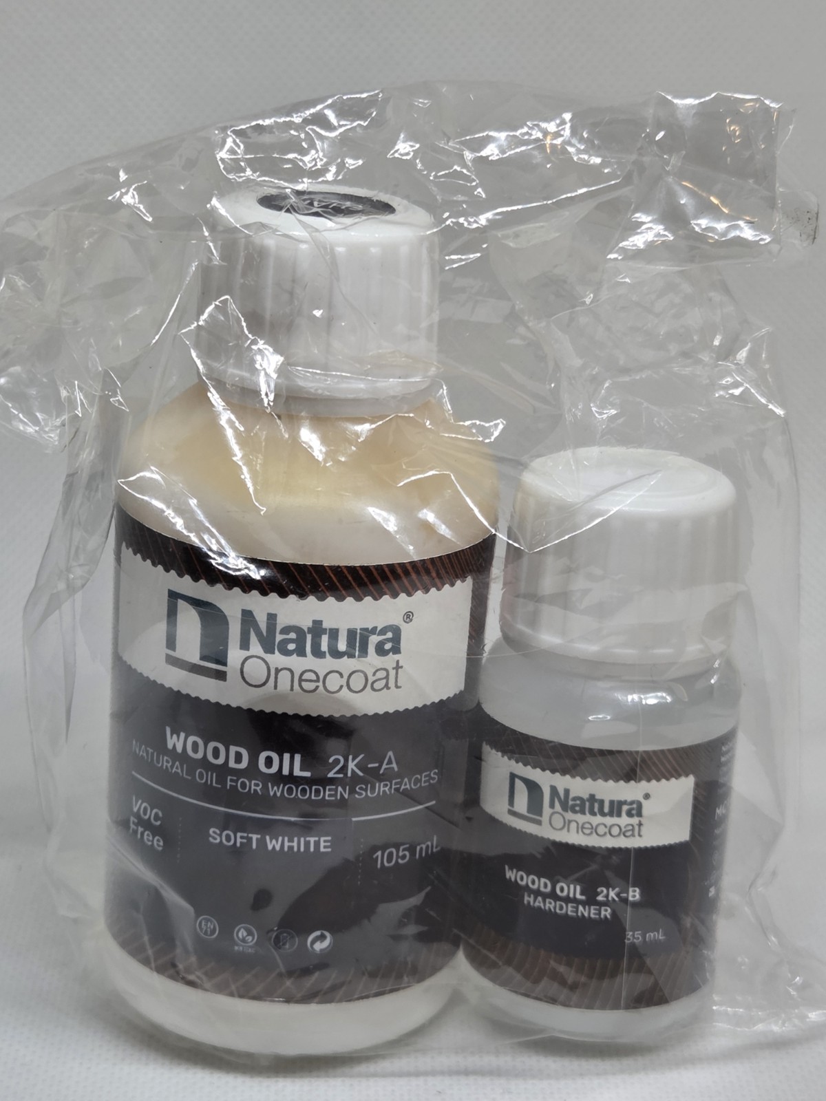 Natura Onecoat 2 Component Wood Stain Oil 140 ML SOFT WHITE SEALED
