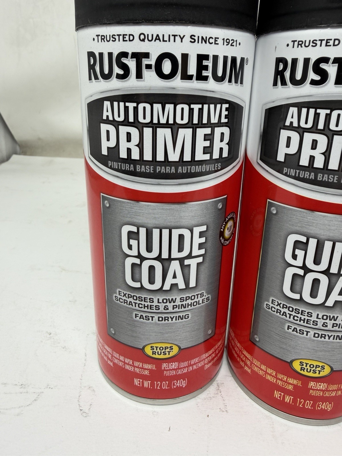 4 Pack Rust-Oleum 363525 Automotive Guide Coat Primer, 12 oz, Black SP8