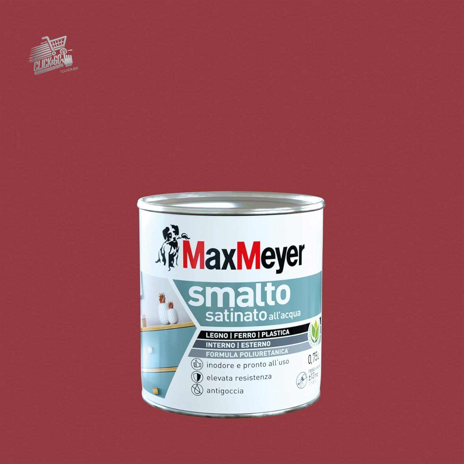 Venetian Red Satin Polyurethane Water Enamel 0.75L