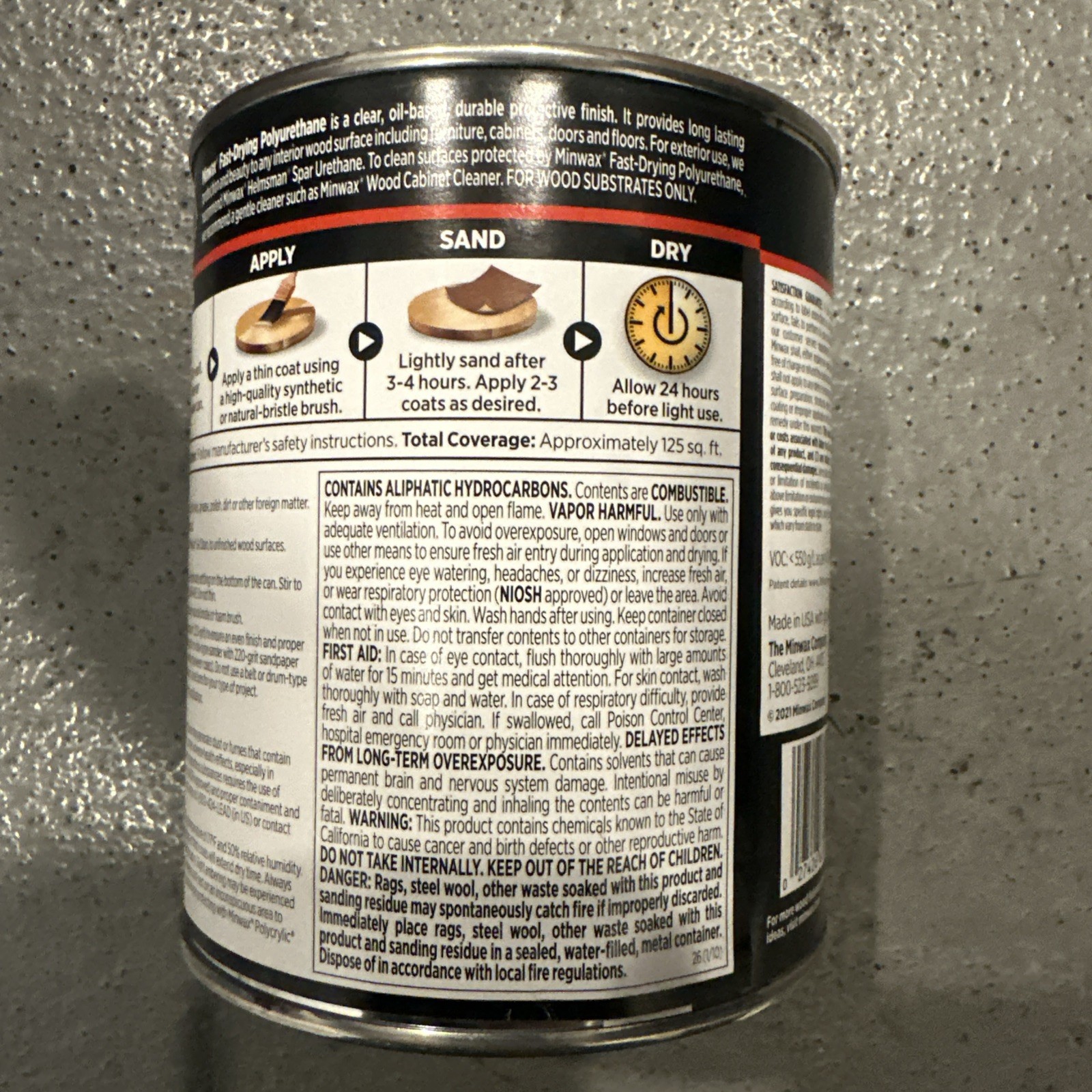 Minwax Water-Based Oil-Modified Polyurethane, Warm Satin 32 Oz