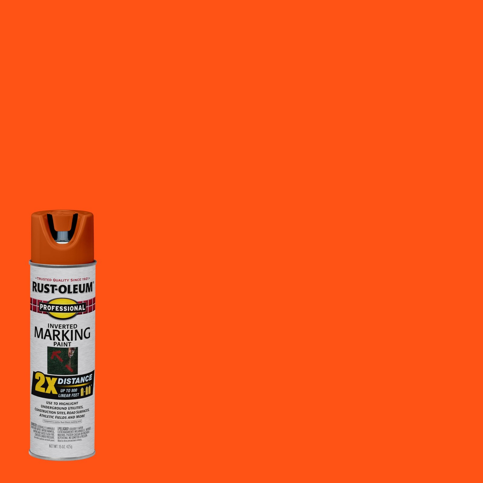 Rust Oleum 15 Ounce Fluorescent Red Orange Marking Spray Paint for Outdoor Use