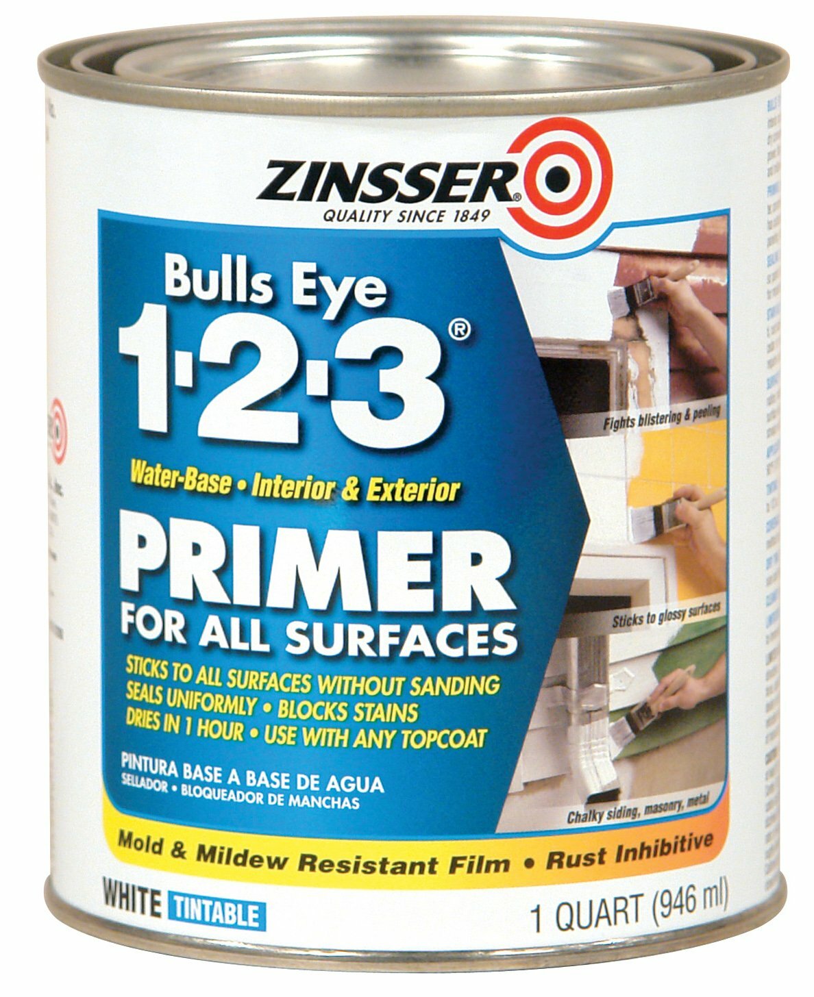 Primer Sealer for Interior and Exterior Use Water Based Formula White 1 Quart