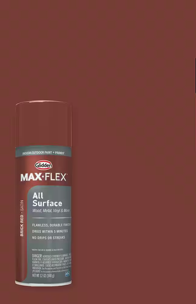 4Pack Glidden Max Flex Brick Red Spray Paint Primer 12oz Satin Interior/Exterior