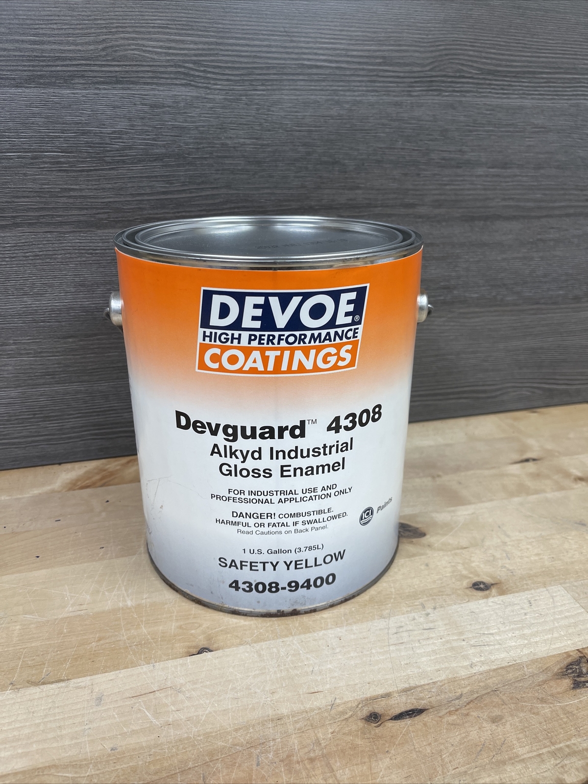 DEVOE DEVGUARD 4308 ALKYD PROTECTIVE GLOSS ENAMEL SAFETY YELLOW 1GAL NEW