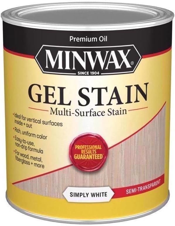 MINWAX – SEMI-TRANSPARENT – SIMPLY WHITE – MULTI-SURFACE – GEL STAIN !!!!!!!!!!!
