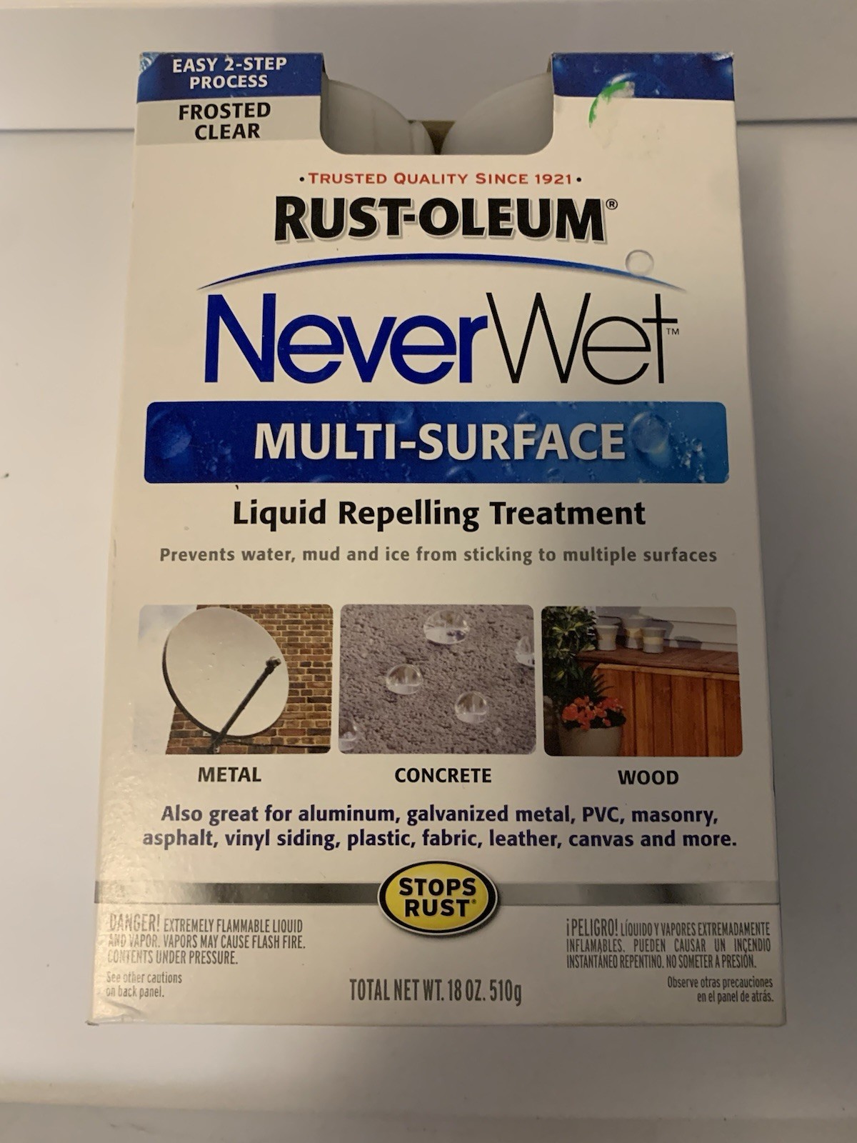 New Rust-Oleum NeverWet Multi-Surface Liquid Repelling Treatment – Frosted Clear