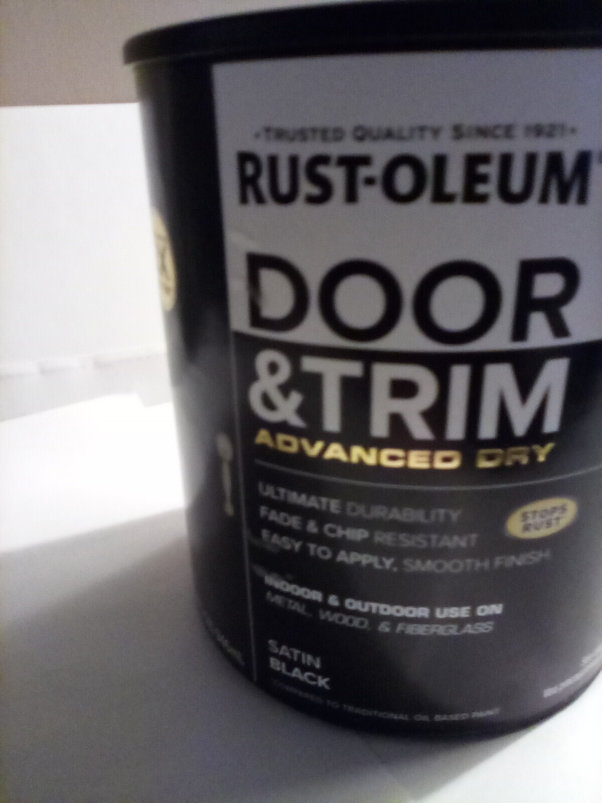RustOleum Door & Trim Advanced Dry Satin Black 32 Oz. FREE SHIP