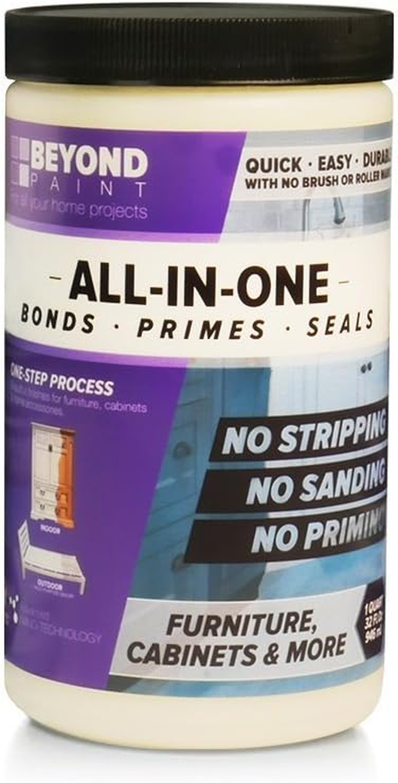 – Furniture, Cabinets and More All-In-One Refinishing Paint -Quart of Bright Whi