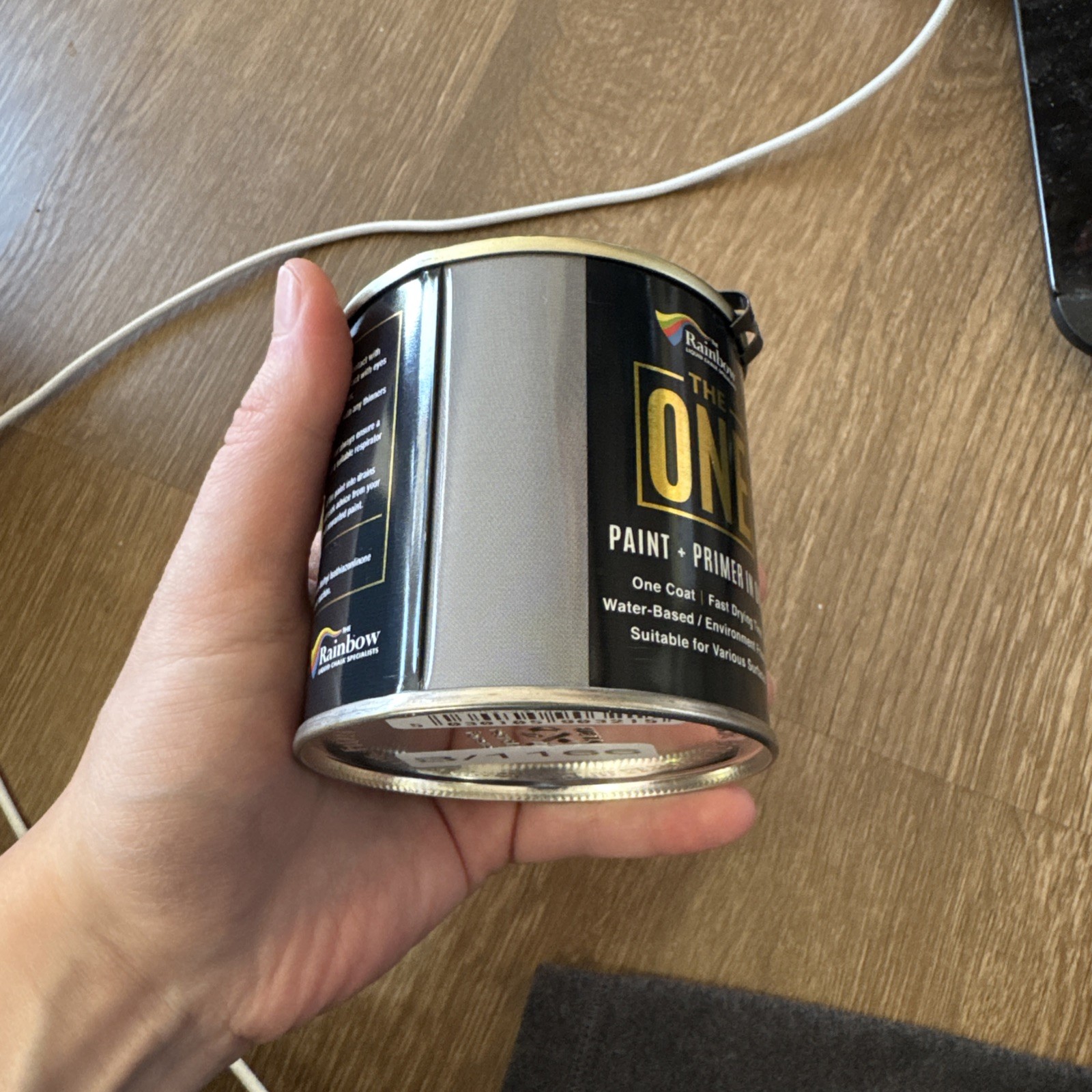 All-In-One Paint & Primer – Grey Satin, 8.5 Fl Oz/250ml | 1 Coat Formula | Ea…
