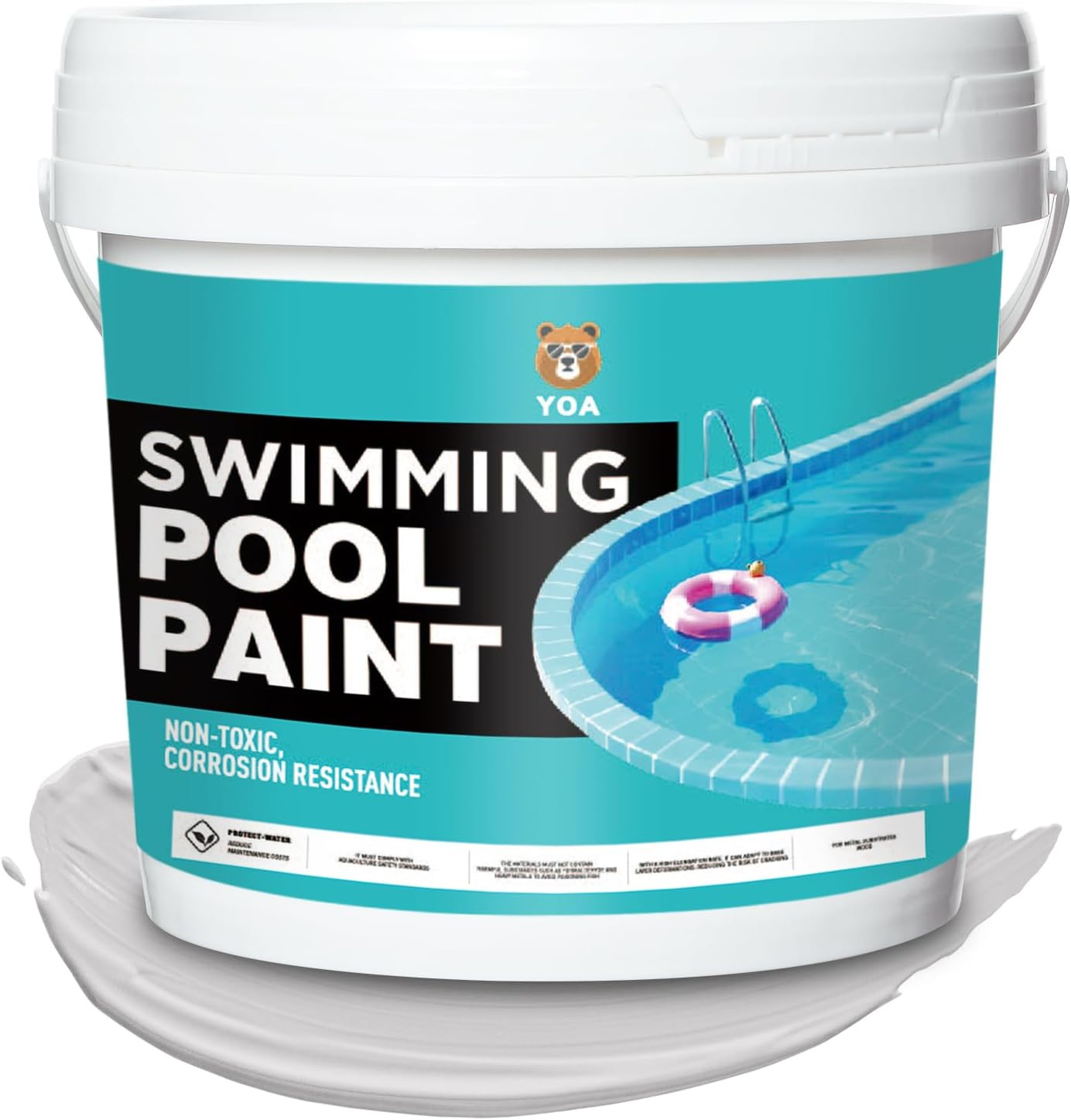 Waterproof Paint Light Gray 1 Gallon for Walls, Floors, Pools & Outdoor Use