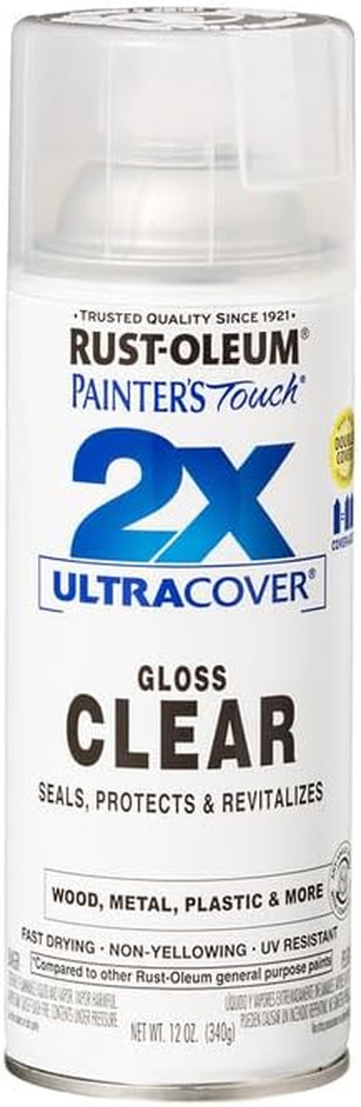 Rust-Oleum 334029 Gloss Clear Coat Spray Paint Sealer Wood Plastic Metal 6 Pack