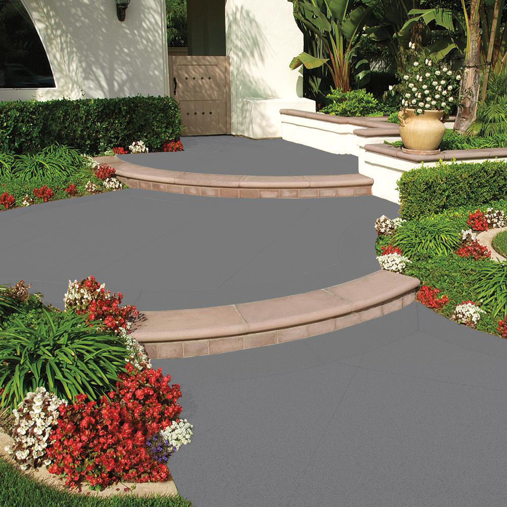 1 Gal Concrete Floor Paint Coating Gray Granite Non-Slip Garage Driveway Patio