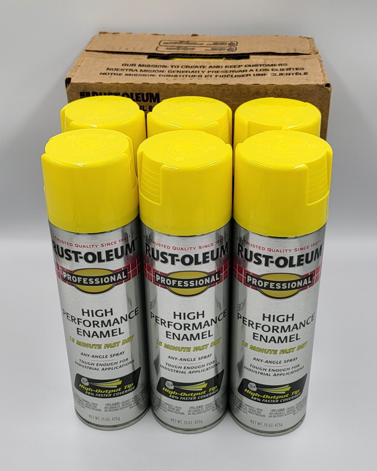 Rust-Oleum 7543838 6 PACK Enamel Spray Paint 15 oz GLOSS SAFETY YELLOW 6Pk