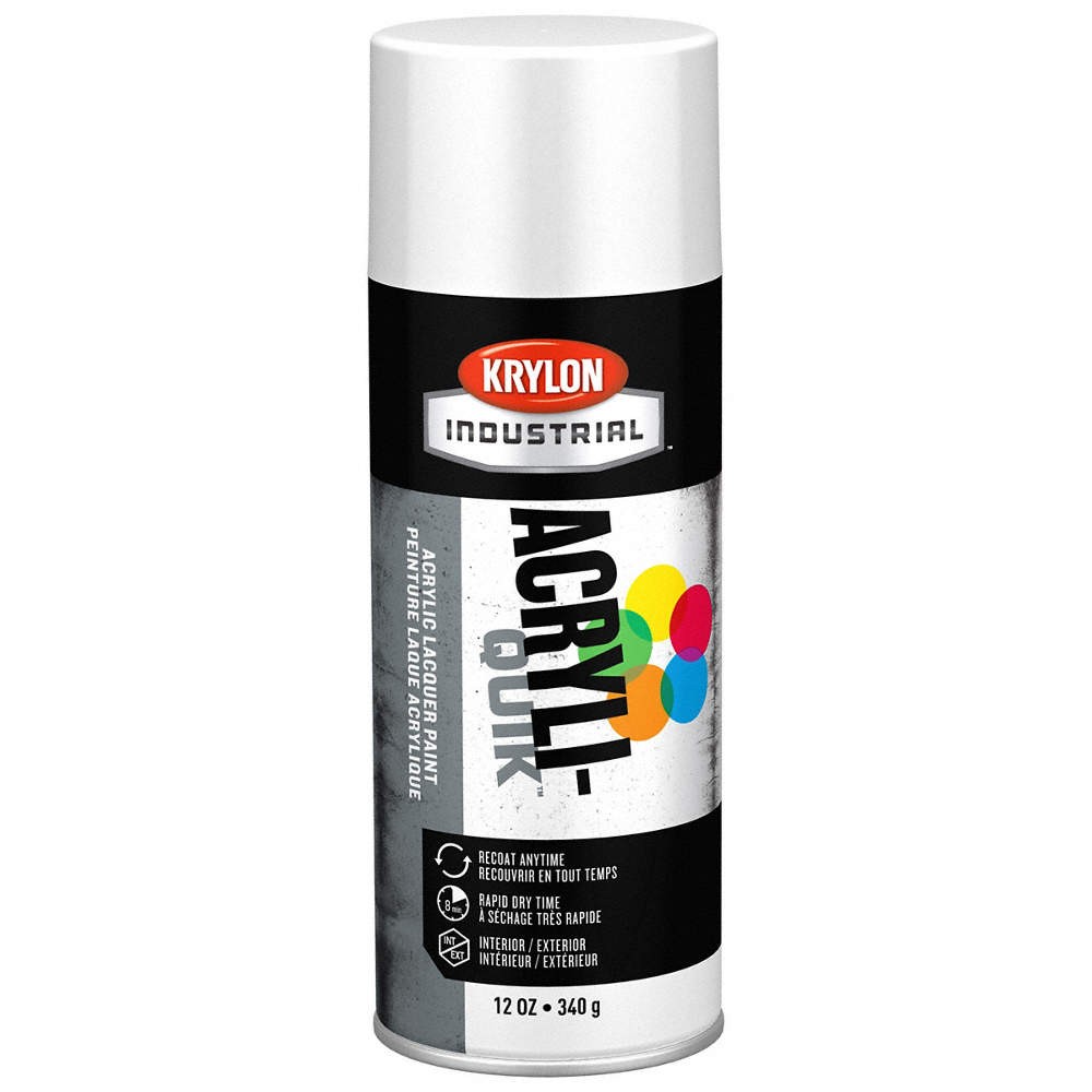 KRYLON INDUSTRIAL K01501A07 Spray Paint,White,Gloss 54TG71