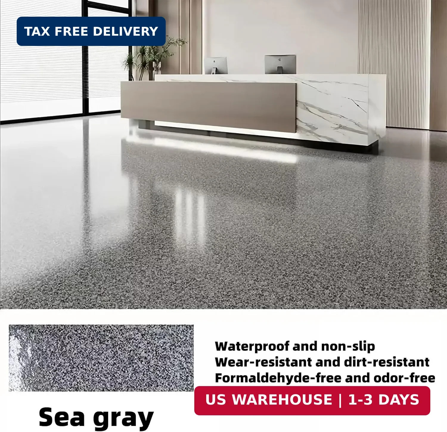 Epoxy Colored Sand Floor Paint, Epoxy Floor Paint High Gloss Marble Effect Coati