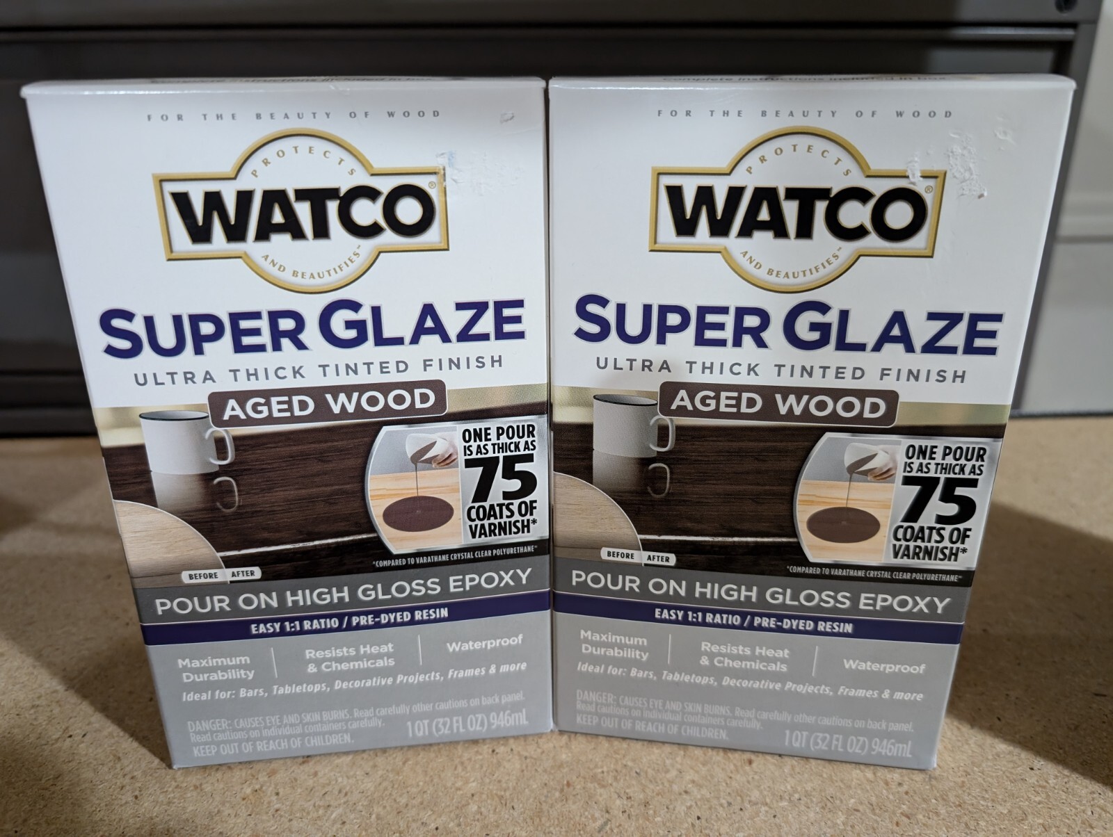 RUST-OLEUM Watco AGED WOOD Super Glaze High Gloss Epoxy 365338 One Quart Kit