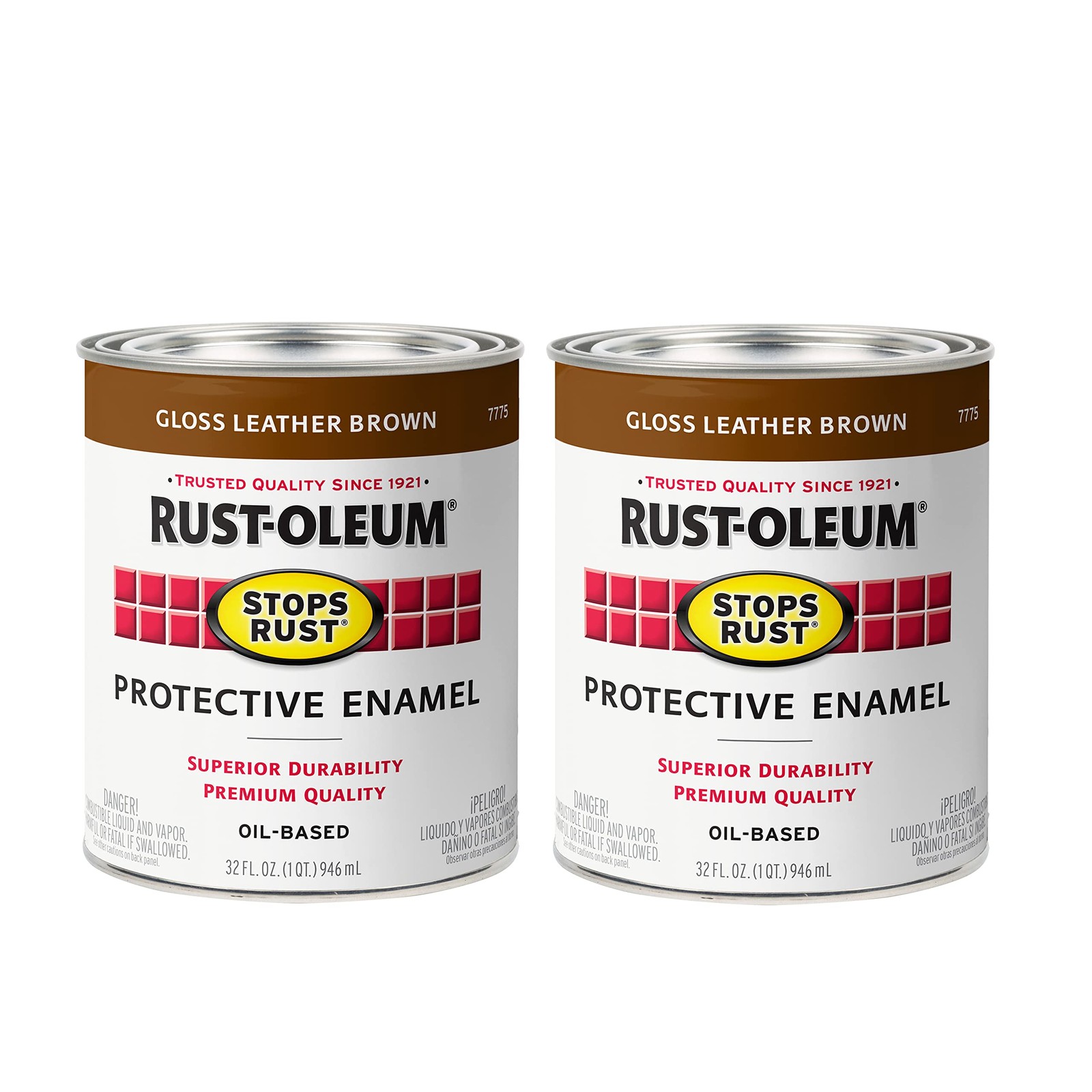 Rust-Oleum 7775502-2PK Stops Rust 1 Count (Pack of 2), Gloss Leather Brown