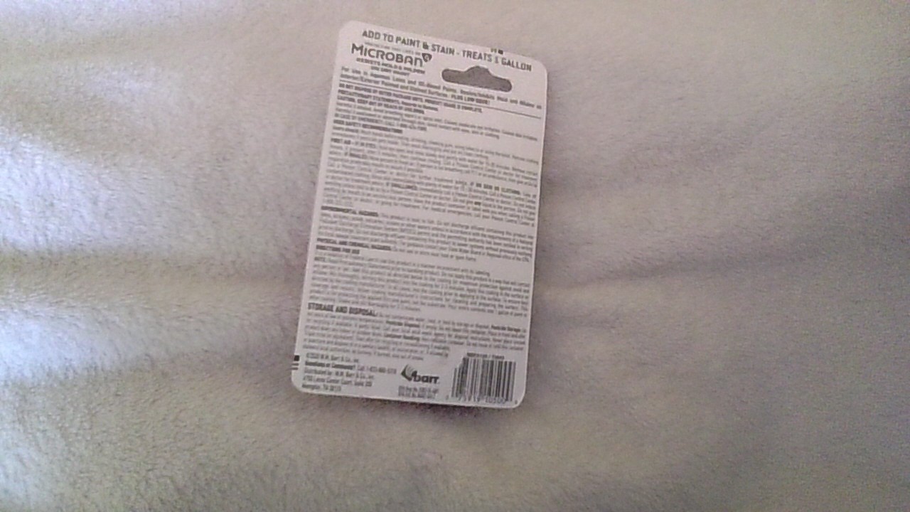 Microban Paint Additive NEW IN SEALED PKG Resists Mold/Mildew when dry 1.5oz