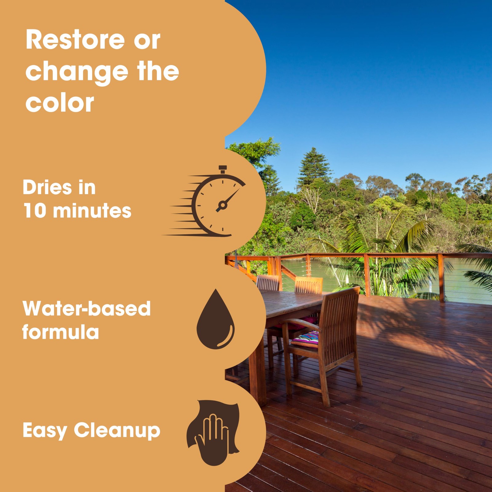 Furniture Clinic Wood Stain | 8.5oz Rosewood | Water Based, Fast Dry, Non-Toxic