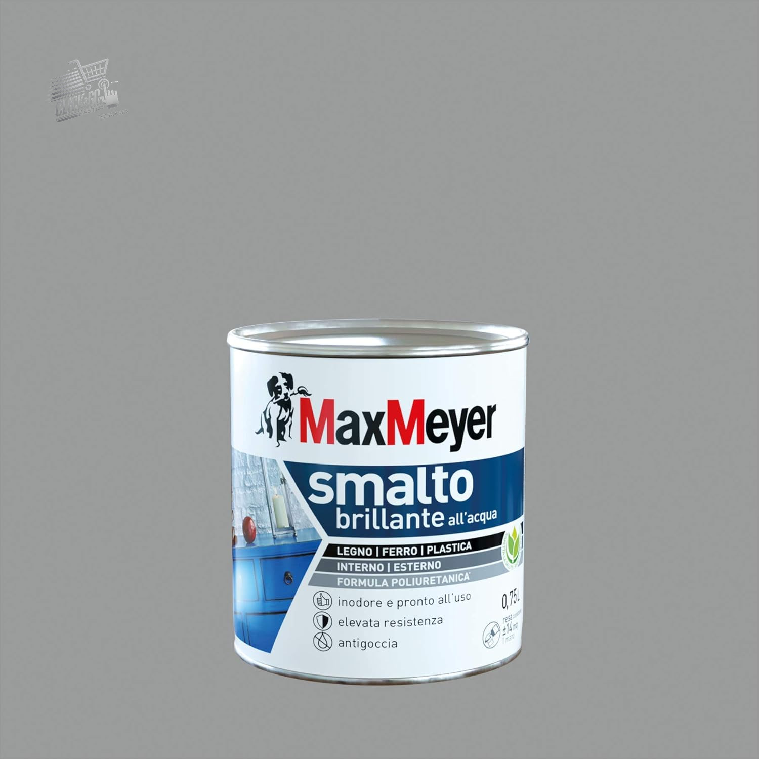Glossy Stone Grey Polyurethane Water Enamel 0.75L