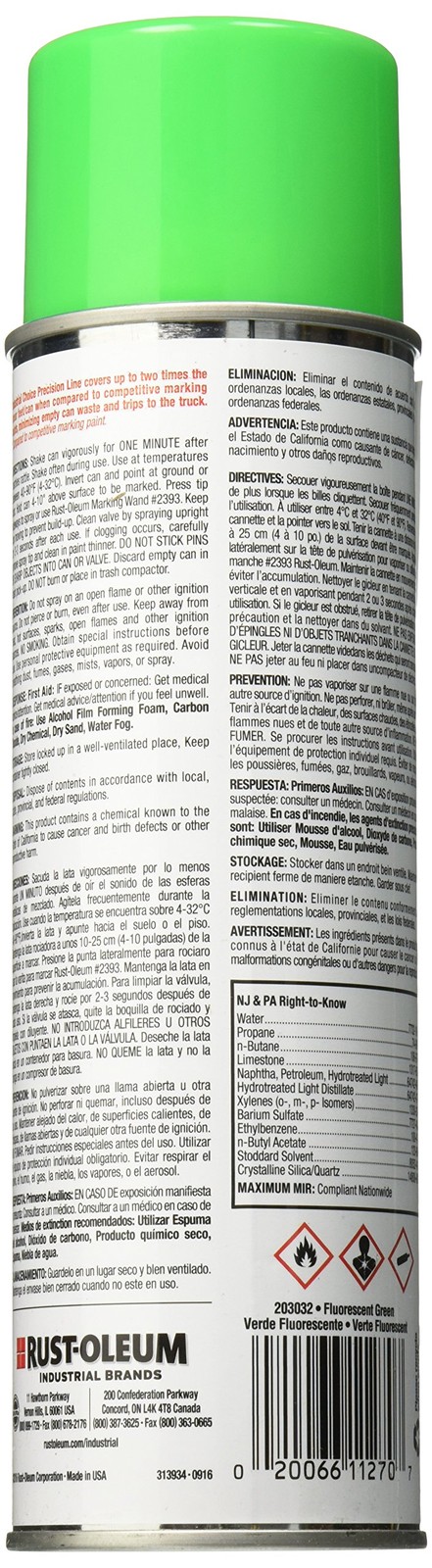 (2 Pack) Rust-Oleum 203032 M1800 System Precision Line Marking Spray Paint