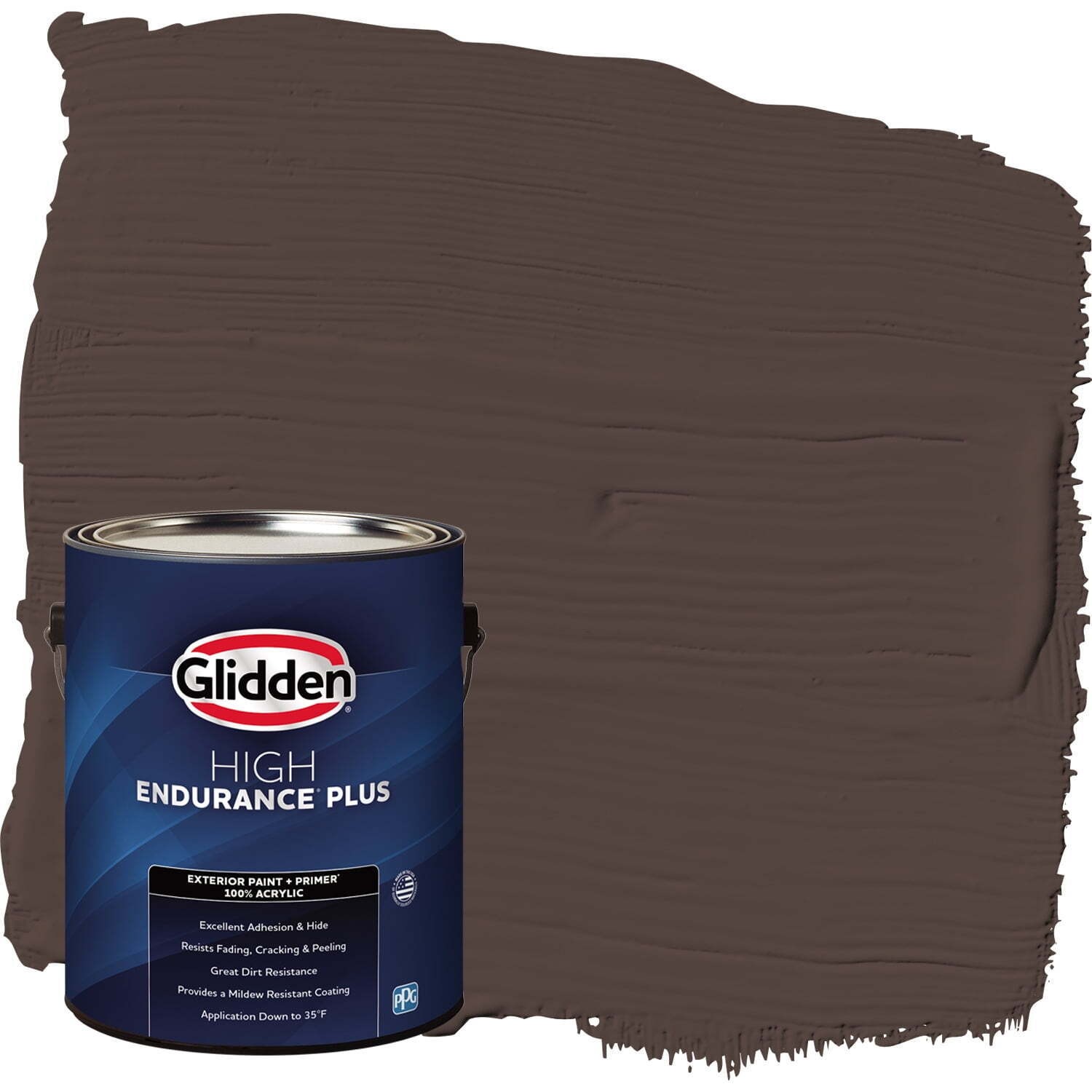 HEP Exterior Paint + Primer Flat Stewart House Brown 1 Gallon Resists Fading