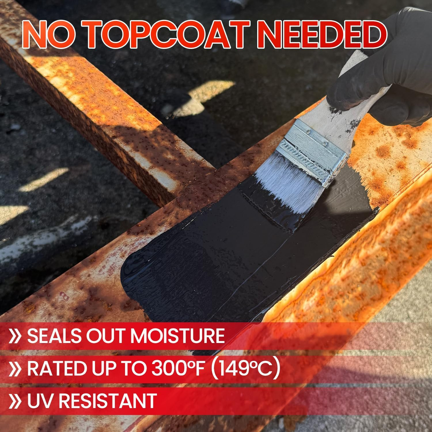 2 in 1 Rust Converter Paint & Metal Primer (Black), 35 oz Anti Rust Paint, Ultra