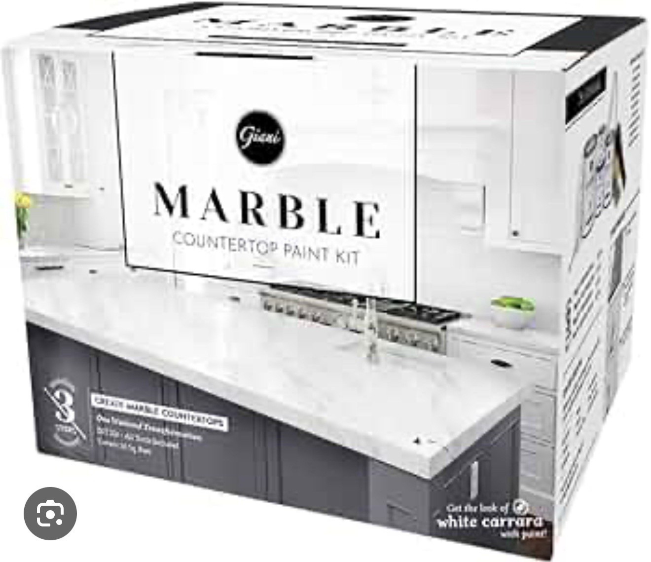 Giani Marble Countertop Paint Kit White Carrara Gloss for Kitchen Countertops