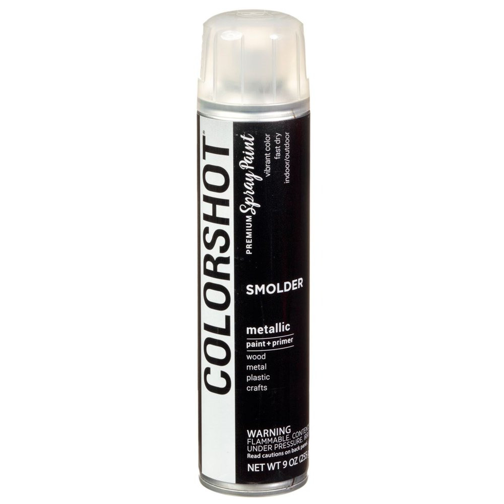 All Surfaces COLORSHOT PREMIUM SPRAY PAINT | Metallic Smolder Black +PRIMER