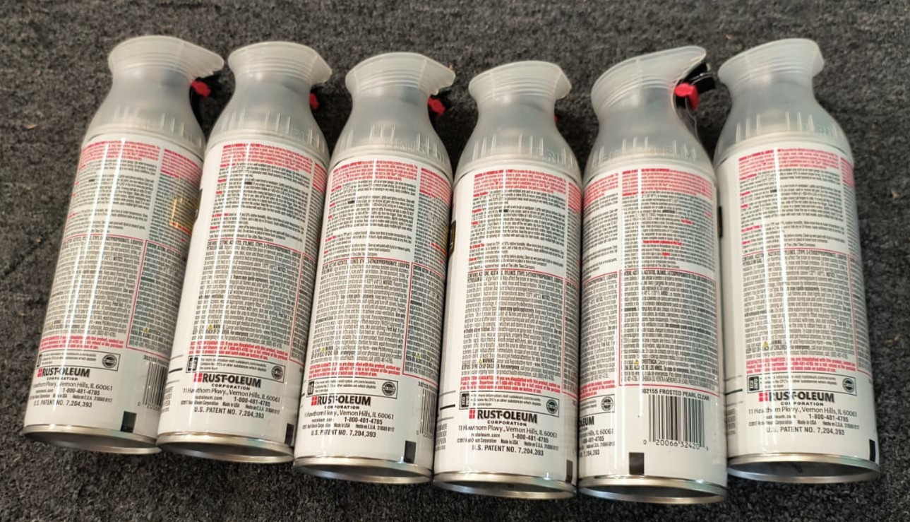 Lot of 6 – Rust Oleum Universal Frosted Pearl Spray 11 Ounce Durable coat – New